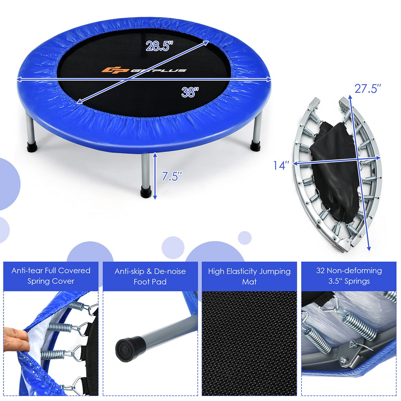 Load image into Gallery viewer, Goplus Mini Folding Trampoline, Foldable Fitness Rebounder for Children - GoplusUS
