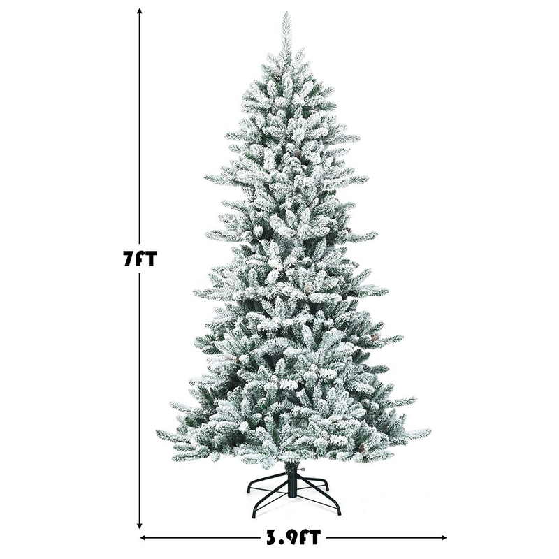 Load image into Gallery viewer, Goplus 7ft Snow Flocked Artificial Christmas Tree - GoplusUS
