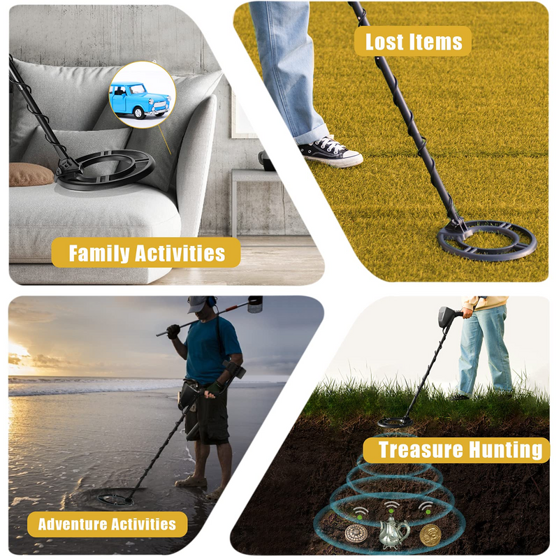 Load image into Gallery viewer, GOPLUS Metal Detector Kit for Adults, Metal Finder Treasures Seeking Tool (Black) - GoplusUS
