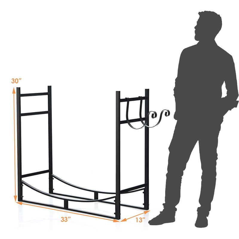 Load image into Gallery viewer, Firewood Rack, 33&#39; Heavy Duty Metal Wood Log Holder - GoplusUS
