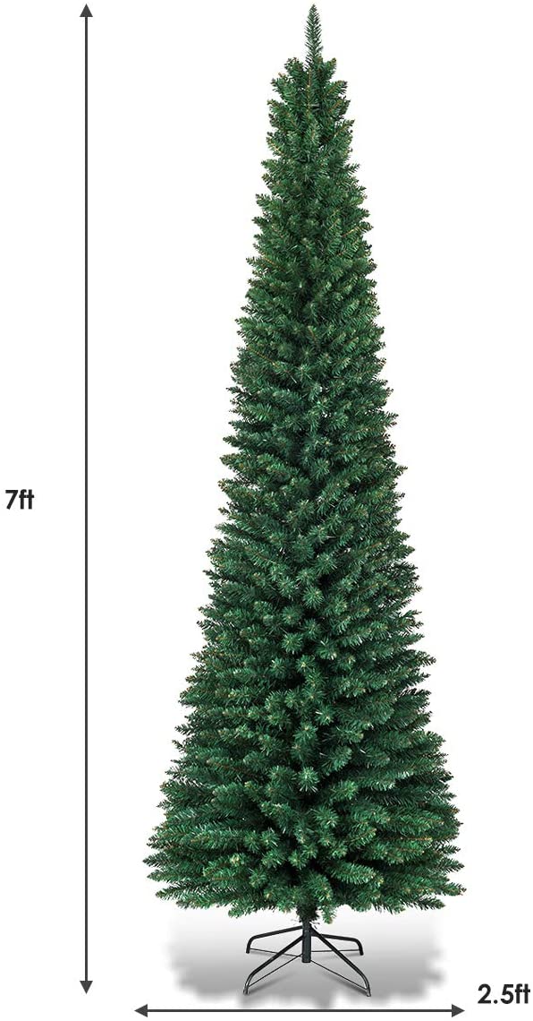 Load image into Gallery viewer, Pencil Christmas Tree, Artificial Slim Skinny Tree - GoplusUS
