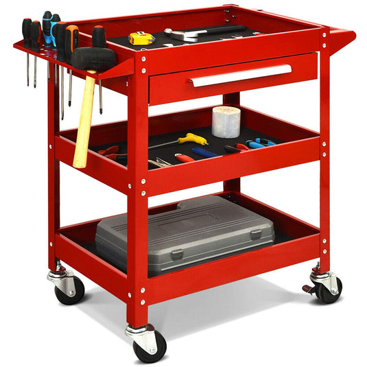Service Tool Cart Tool Organizers, 330 LBS Capacity 3-Tray Rolling Utility Cart