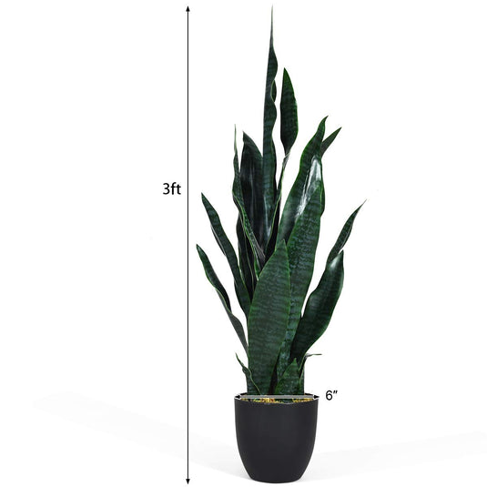 faux sansevieria Artificial Snake Plant, 36" Fake Sansevieria, Green / 1 pack