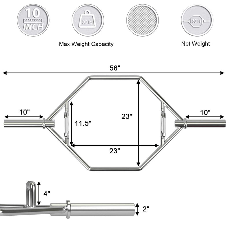 Load image into Gallery viewer, 56&quot; Olympic Hex Bar, Foldable Barbell Trap Bar with Knurled Handles - GoplusUS

