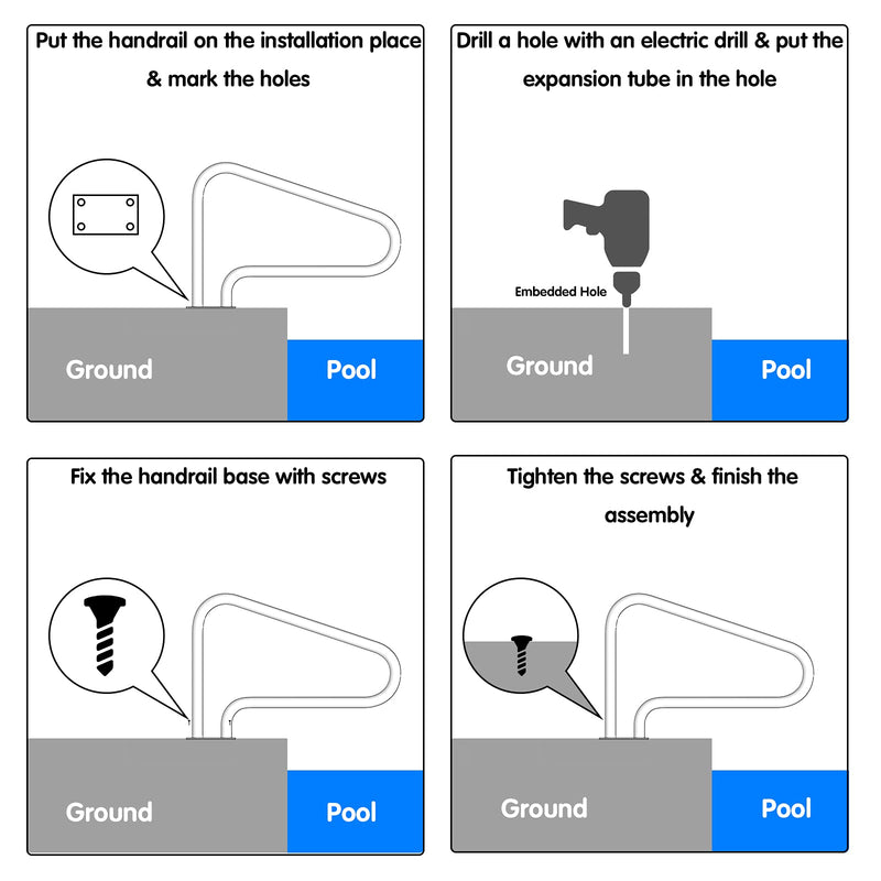 Load image into Gallery viewer, Pool Hand Rail, 2 PCS Easy Mount Hand Grab Rail - GoplusUS
