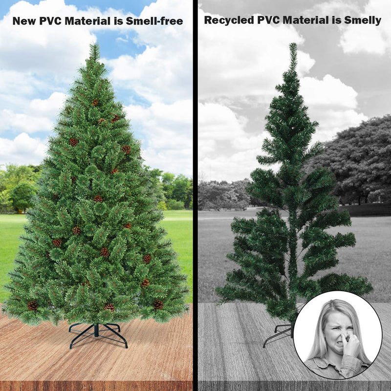 Load image into Gallery viewer, 6FT Prelit Christmas Tree, Flowering Hinged Christmas Tree - GoplusUS
