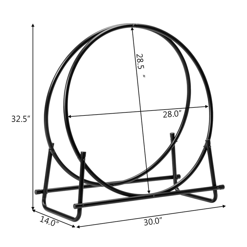 Load image into Gallery viewer, 30 Inch Firewood Log Hoop, Tubular Steel Log Holder - GoplusUS
