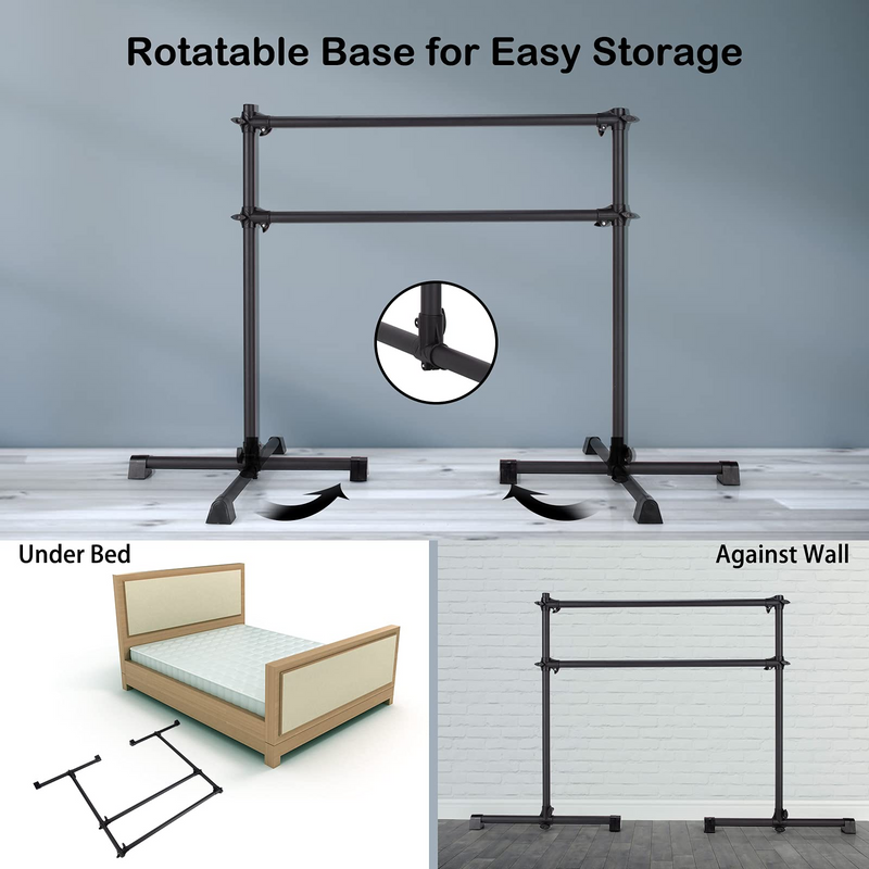 Load image into Gallery viewer, Goplus Double Ballet Barre Bar, Portable 4 FT Freestanding Dancing Bar w/ 7&quot; - 46&quot; Adjustable Height - GoplusUS
