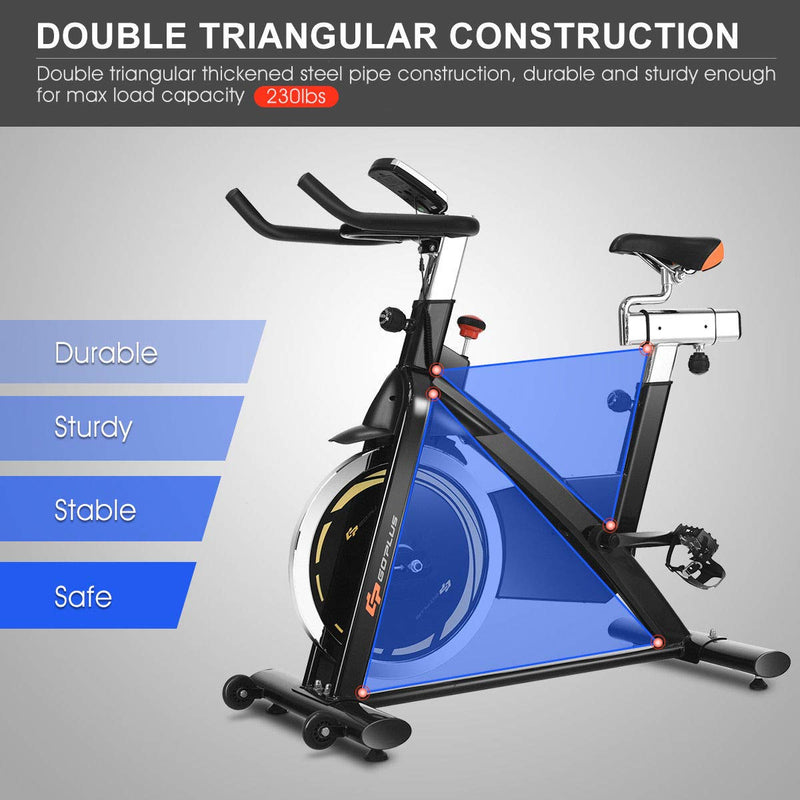 Load image into Gallery viewer, Indoor Cycling Bike, Stationary Bicycle with Flywheel and LCD Display - GoplusUS

