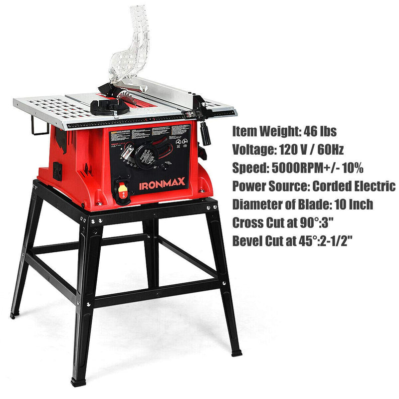 Load image into Gallery viewer, Table Saw, 10-Inch 15-Amp Portable Table Saw, 36T Blade
