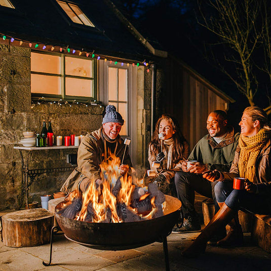 Ceramic Wood Gas Fireplace Log Set for Ventless (9 PCS/10 PCS) - GoplusUS