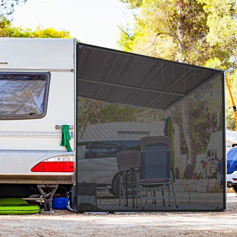 Load image into Gallery viewer, RV Awning Side Sun Shade, 9&quot; x 7&quot; Black Mesh Sunshade Screen with Complete Kits
