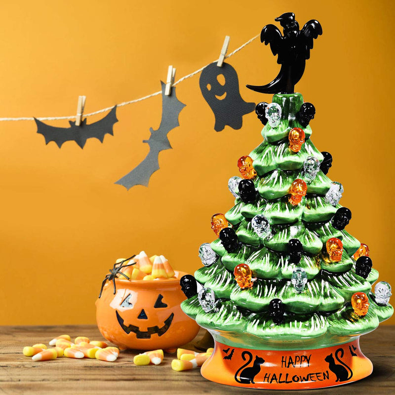 Load image into Gallery viewer, 11.5&quot; Battery Powered Hand-Painted Ceramic Tabletop Christmas Tree - GoplusUS
