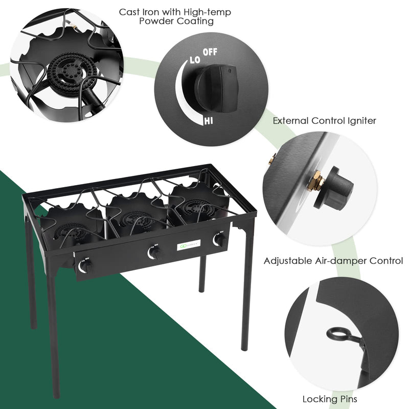 Load image into Gallery viewer, Outdoor Stove Portable Propane Gas Cooker Iron Cast Patio Burner - GoplusUS
