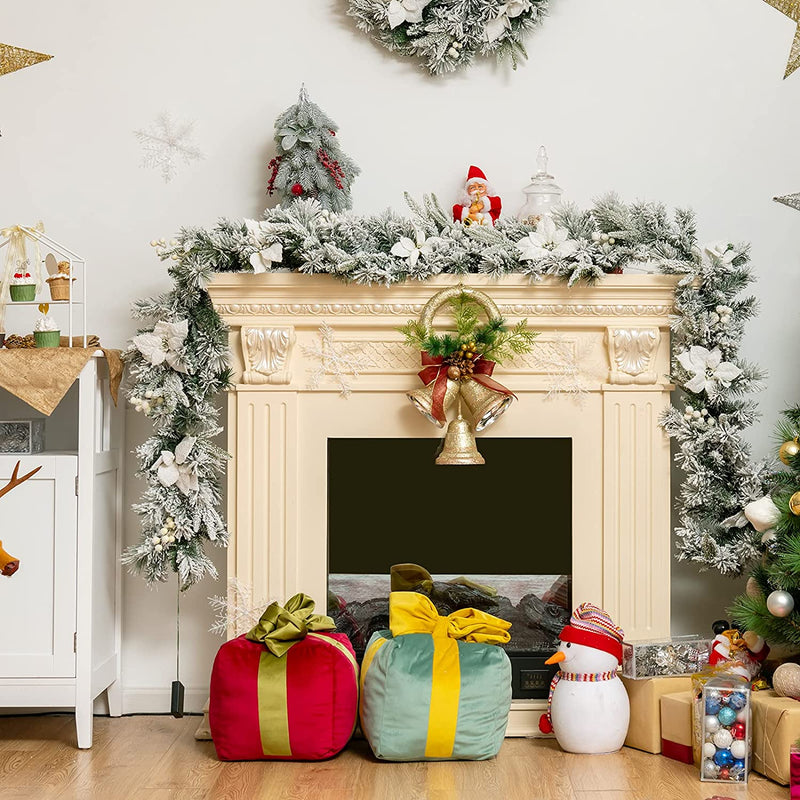 Load image into Gallery viewer, 9ft Snow Flocked Christmas Garland with 50 LED Light - GoplusUS
