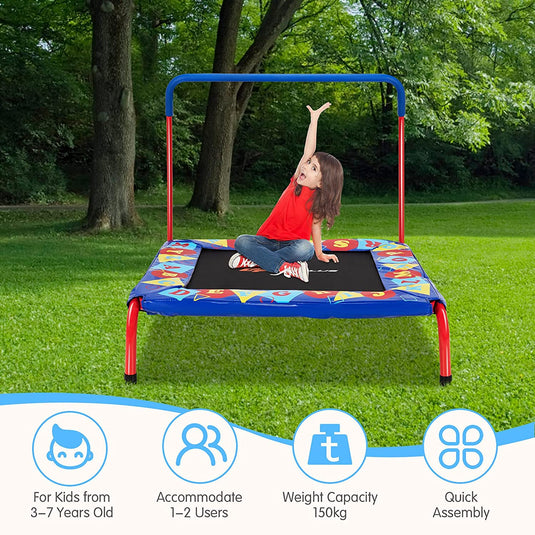 36" Square Toddler Trampoline, 330LBS Load Mini Kids Trampoline - GoplusUS
