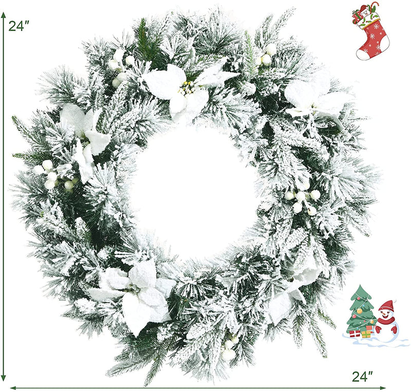 Load image into Gallery viewer, 24&#39; Pre-lit Artificial Christmas Wreath - GoplusUS
