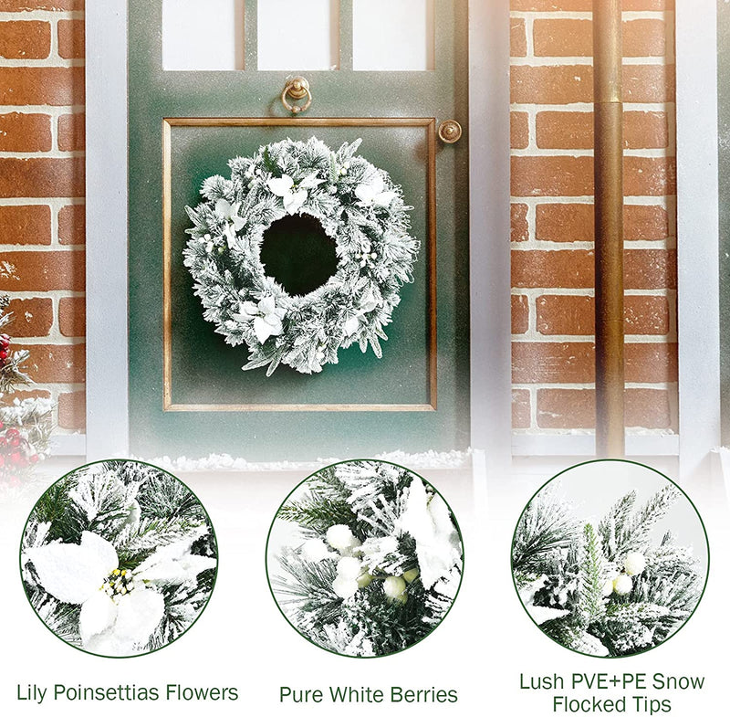 Load image into Gallery viewer, 24&#39; Pre-lit Artificial Christmas Wreath - GoplusUS
