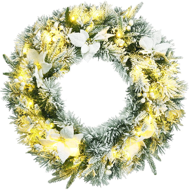 Load image into Gallery viewer, 24&#39; Pre-lit Artificial Christmas Wreath - GoplusUS

