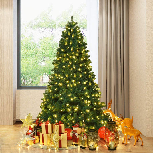 Pre-Lit Artificial Christmas Tree, Premium Hinged Spruce Tree