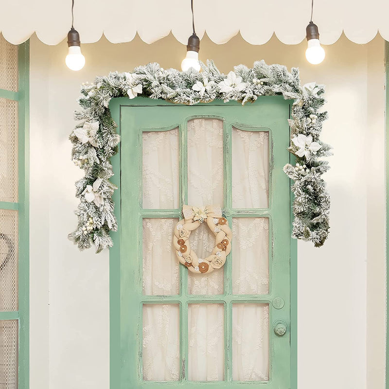 Load image into Gallery viewer, 9ft Snow Flocked Christmas Garland with 50 LED Light - GoplusUS
