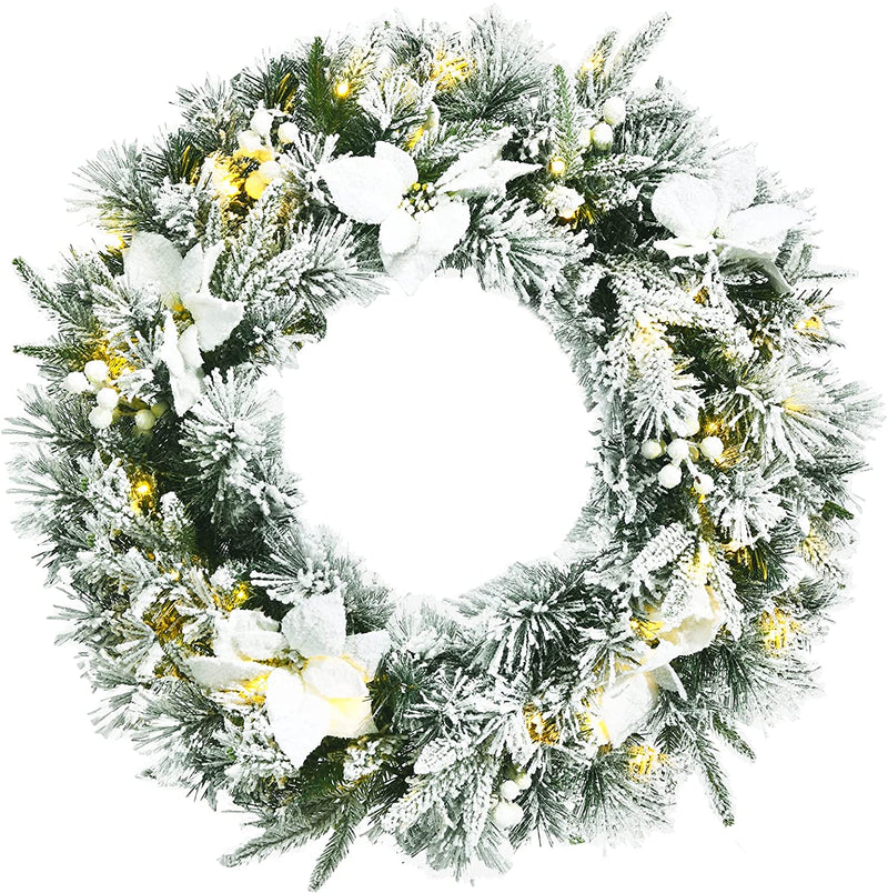 Load image into Gallery viewer, 24&#39; Pre-lit Artificial Christmas Wreath - GoplusUS
