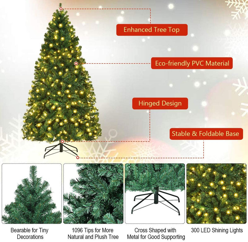 Load image into Gallery viewer, Pre-Lit Artificial Christmas Tree, Premium Hinged Spruce Tree
