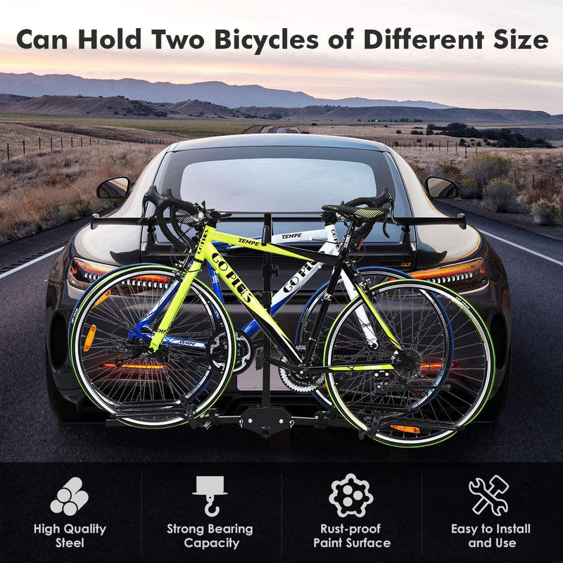 Load image into Gallery viewer, 2-Bike Hitch Mount Rack Hitch Mounted Bike Carrier Foldable Receiver 2&quot; - GoplusUS
