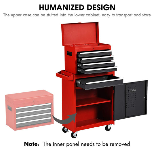5-Drawer Rolling Tool Chest, Tool Storage Box - GoplusUS