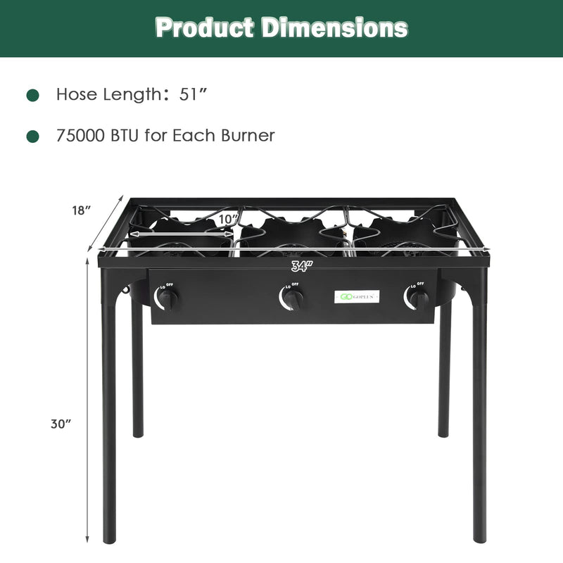 Load image into Gallery viewer, Outdoor Stove Portable Propane Gas Cooker Iron Cast Patio Burner - GoplusUS
