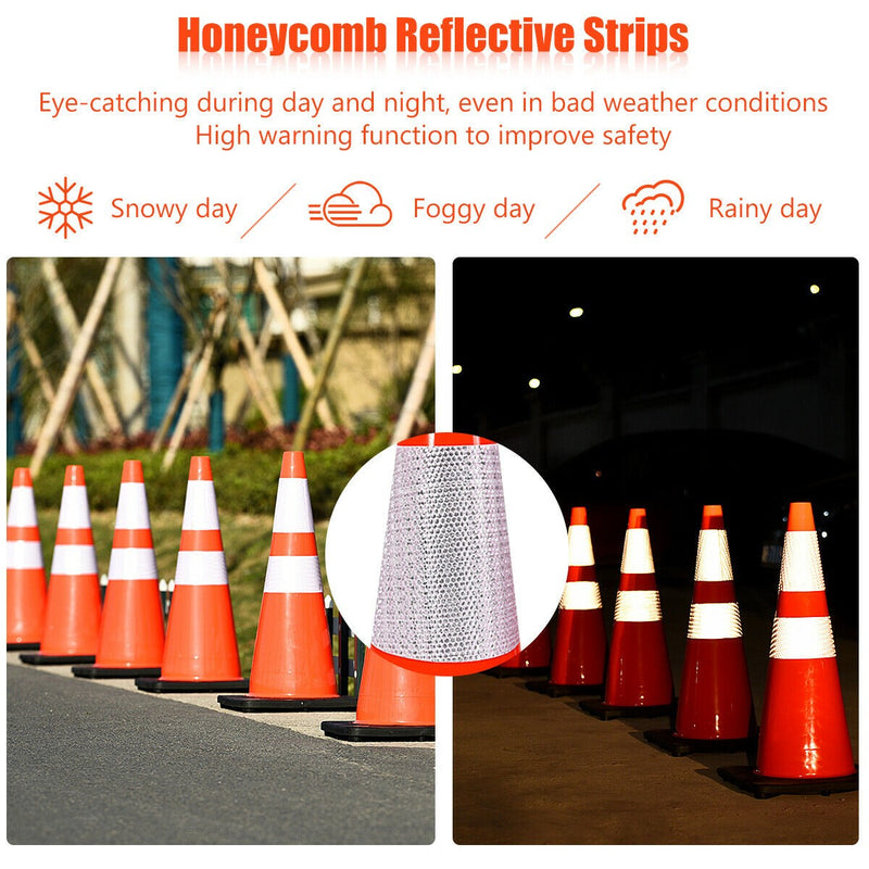 Load image into Gallery viewer, 6PCS Traffic Cones, 28&quot; PVC Safety Road Parking Cones Driving Construction Cones - GoplusUS
