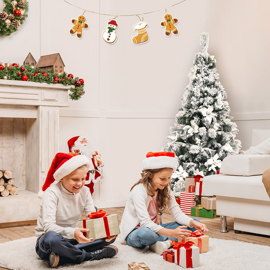 Goplus Snow Flocked Artificial Christmas Tree, Hinged Xmas Tree w/ Folding Metal Stand, Office, Party, Wedding - GoplusUS