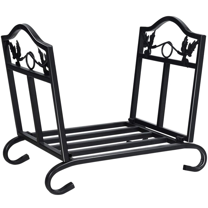 Load image into Gallery viewer, Goplus Foldable Firewood Log Rack, Wrought Iron Firewood Storage Carrier - GoplusUS
