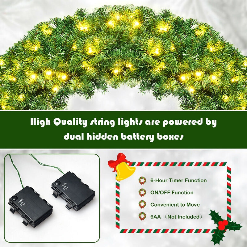 Load image into Gallery viewer, 48&quot; Pre-lit Cordless Artificial Christmas Wreath - GoplusUS

