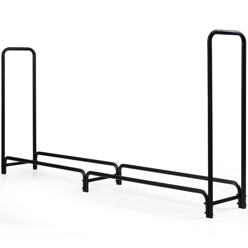 Load image into Gallery viewer, Goplus 8ft Firewood Log Rack, Outdoor Heavy-Duty Firewood Storage Holder w/Sturdy Steel Tubular Frame - GoplusUS
