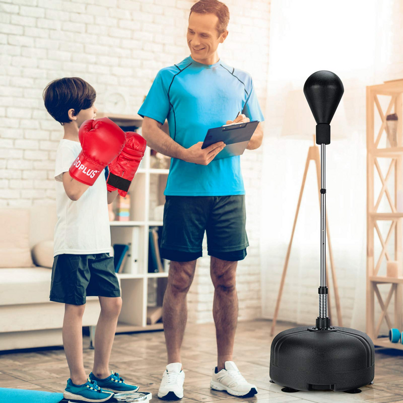 Load image into Gallery viewer, Goplus Punching Bag with Stand for Adults Kids, Freestanding Reflex Speed Bags with 55&quot; x 62.5&quot; Adjustable Height - GoplusUS
