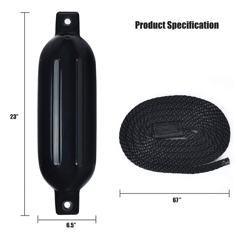 Load image into Gallery viewer, 4 Pack Marine Boat Fender, Ribbed Inflatable Marine Bumper - GoplusUS
