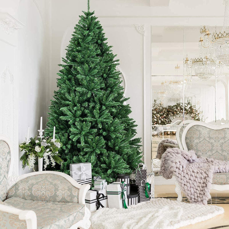 Load image into Gallery viewer, Artificial Douglas Christmas Tree, 7.5 Unlit Hinged Pine Tree with 2254 Branch Tips and Solid Metal Stand - GoplusUS

