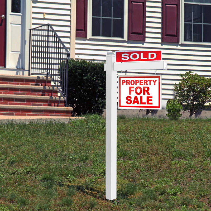 Load image into Gallery viewer, Goplus Vinyl UPVC Real Estate Sign Post, 6 Ft Realtor Yard Sign Post for Open - GoplusUS
