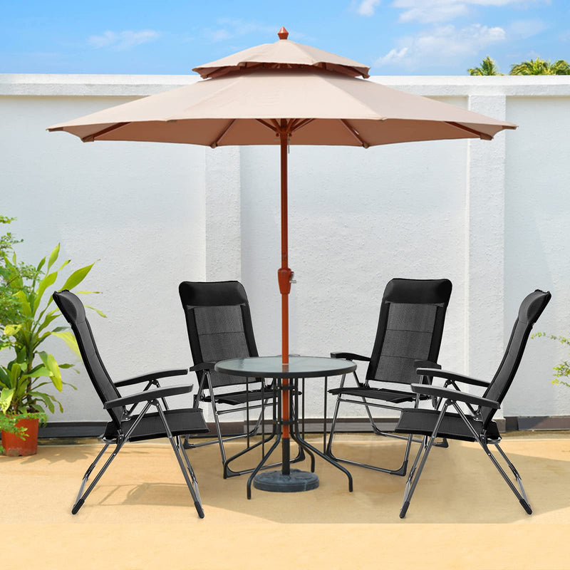Load image into Gallery viewer, Folding Patio Sling Chairs, Portable Dining Chair with Headrest - GoplusUS
