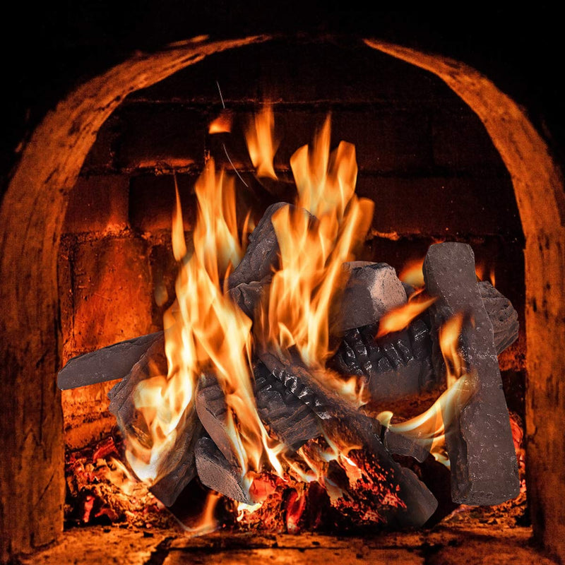 Load image into Gallery viewer, Ceramic Wood Gas Fireplace Log Set for Ventless (9 PCS/10 PCS) - GoplusUS
