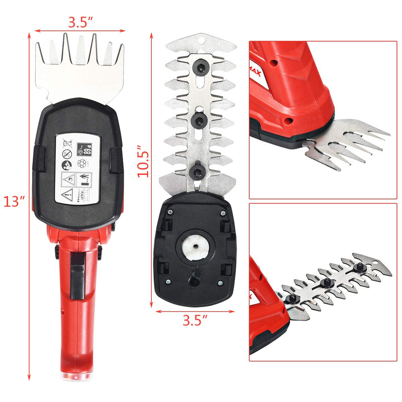 Load image into Gallery viewer, 2 in 1 Cordless Grass Shear + Hedge Trimmer w/ 3.6V Rechargeable Battery - GoplusUS
