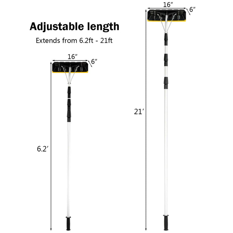 Load image into Gallery viewer, Goplus Roof Snow Rake, Large Blade 21ft Extension Light Weight Aluminum Rake - GoplusUS
