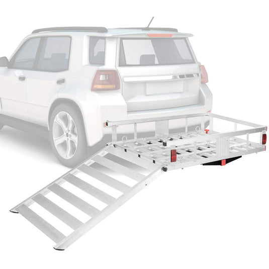 Aluminum Cargo Carrier, 50"x29.5" Hitch Mounted Wheelchair Scooter Mobility Carrier - GoplusUS