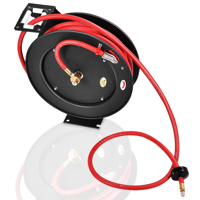 Load image into Gallery viewer, Retractable Air Hose Reel, 3/8&quot; Inch x 50&#39; Ft Wall Mount Auto Rewind Hose-Reel

