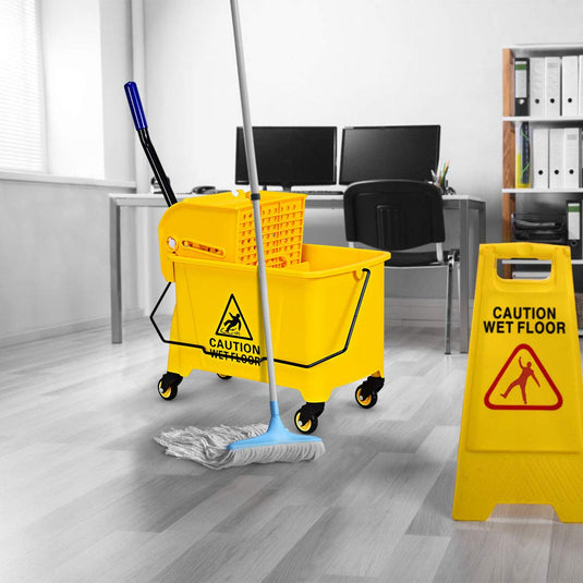 Commercial Mop Bucket with Wringer, Household Portable Mop Bucket - GoplusUS
