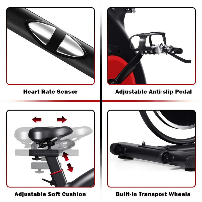 Load image into Gallery viewer, Indoor Cycling Bike, Silent Belt Drive Exercise Bike with Phone Holder - GoplusUS

