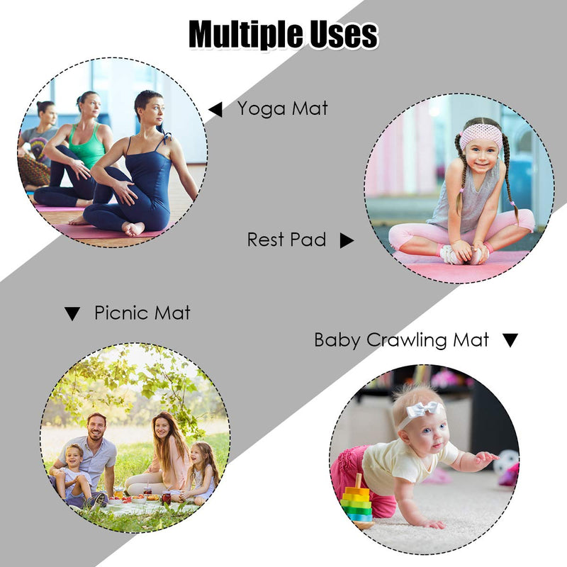 Load image into Gallery viewer, Large Yoga Mat, 7&#39; x 5&#39; x 8mm and 6&#39; x 4&#39; x 8mm with Straps - GoplusUS

