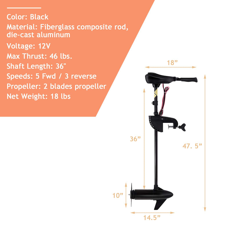 Load image into Gallery viewer, Goplus Electric Trolling Motor 8 Speed, Boat Fishing Motor w/Telescoping Handle - GoplusUS
