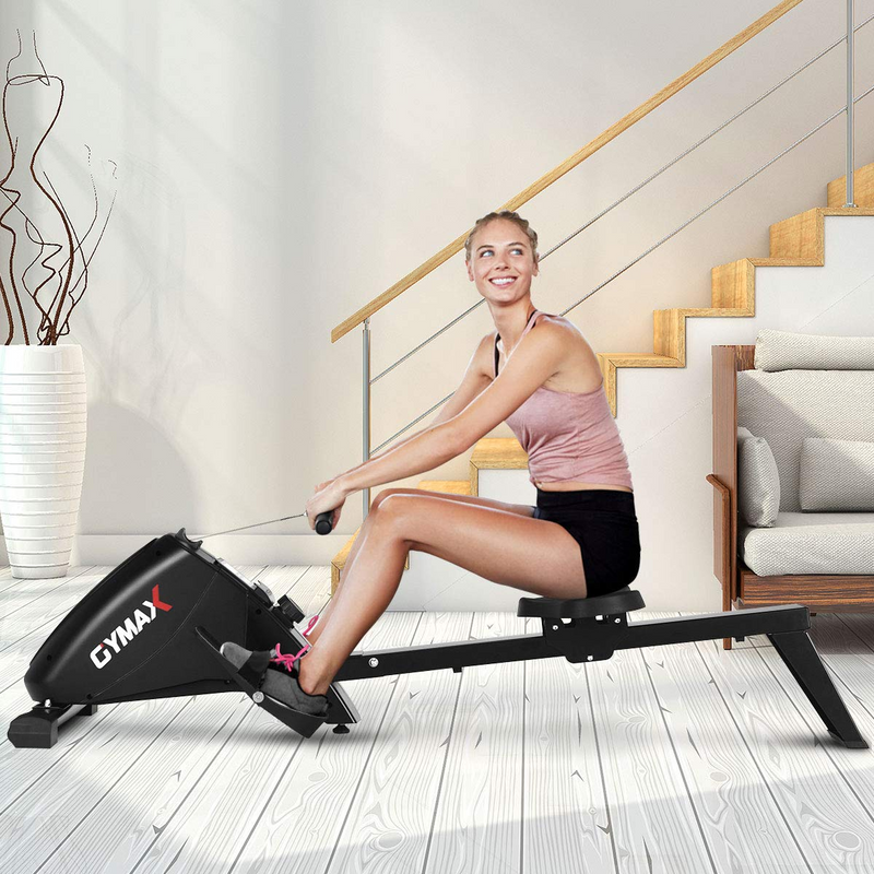 Load image into Gallery viewer, Goplus Magnetic Rowing Machine, Foldable Rower with 10-Level Tension Resistance System (Black) - GoplusUS
